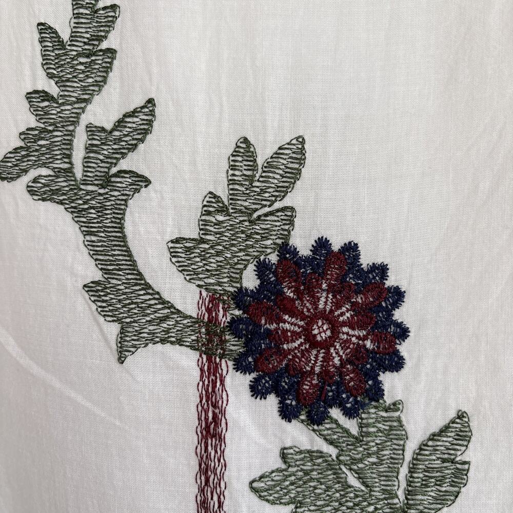 Max Studio 100% Cotton Boho Floral Embroidered Shift Dress Summer Artsy | L - Picture 2 of 11